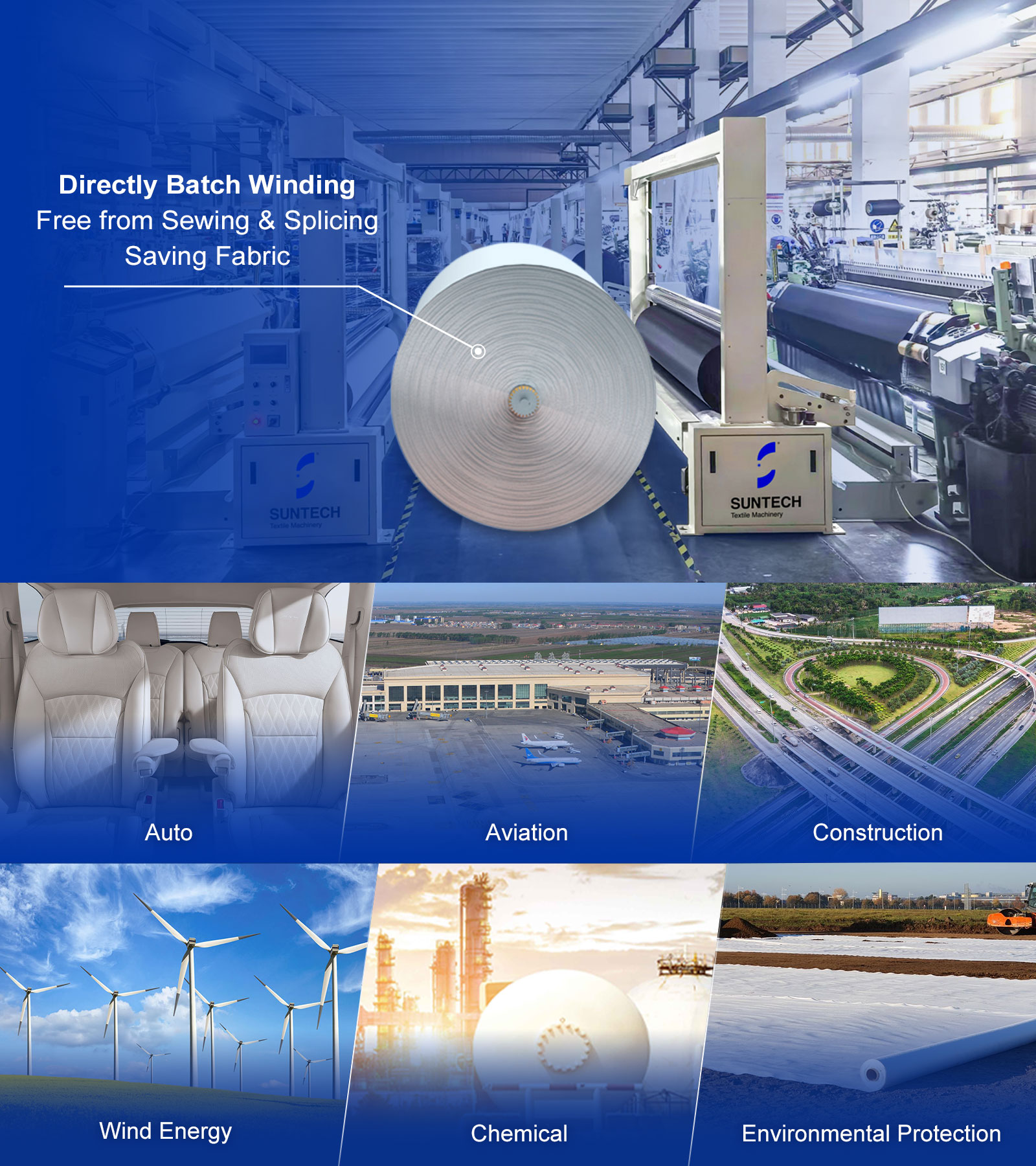 Loom Batch Winder Specially Designed for Industrial and Thick Fabric Winding