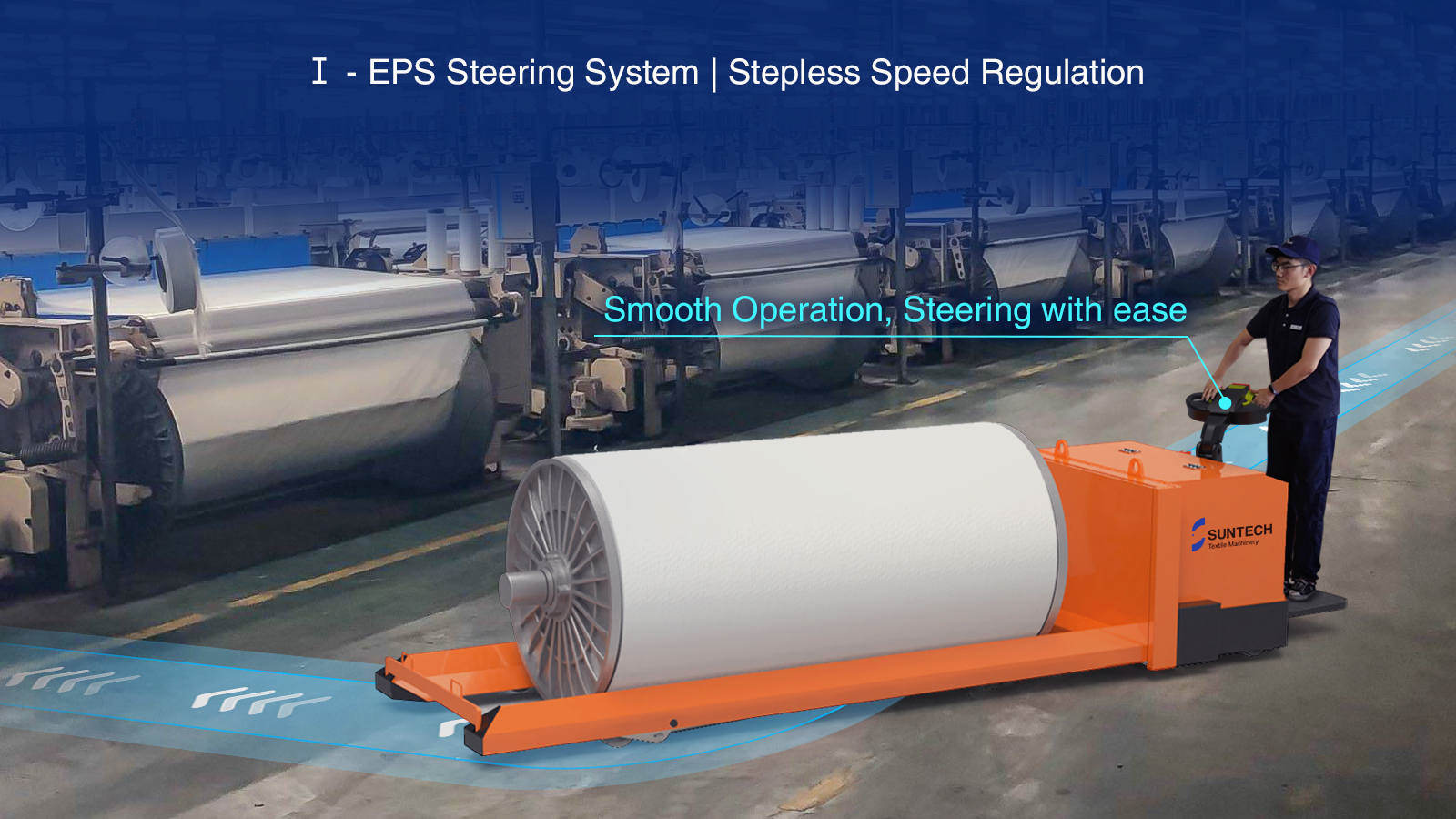 Electric Warp Beam Transport Trolley EPS Steering System