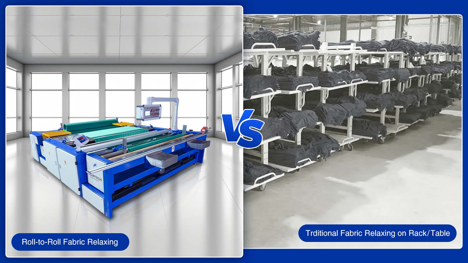 roll to roll fabric relaxing vs trditional relaxing