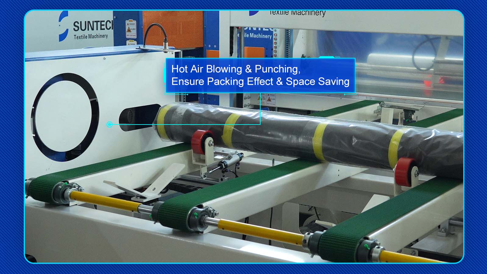 Automated Fabric Roll Packing Solution (Compact Model) can Ensure Packing Effect & Space Saving