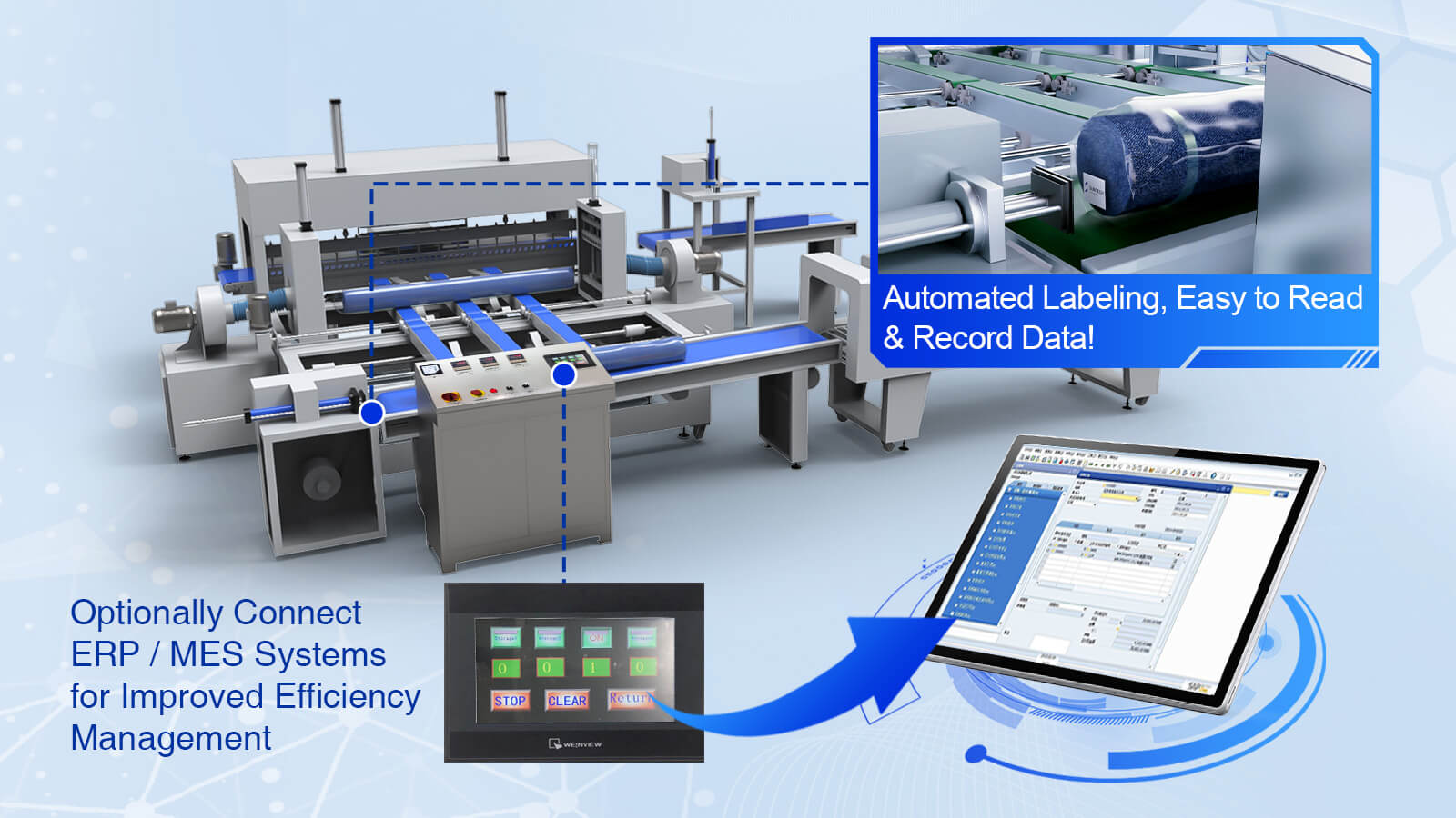 Ai visual inspection and packing system contact with erp