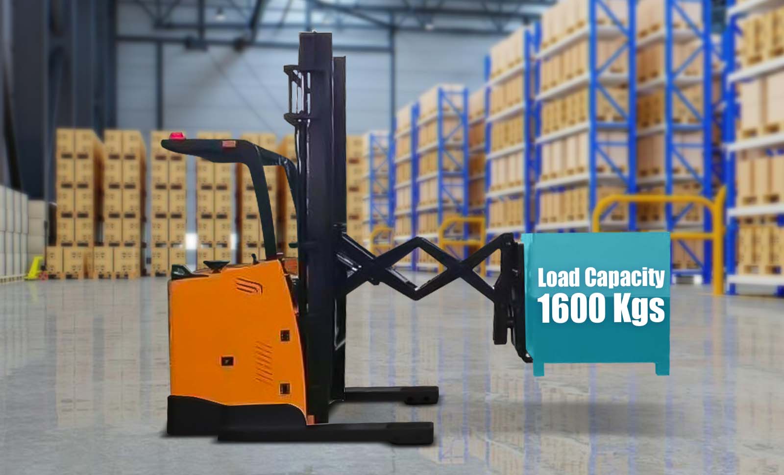 More Compact Electric Deep Reach Truck Load Capacity 1600 Kgs