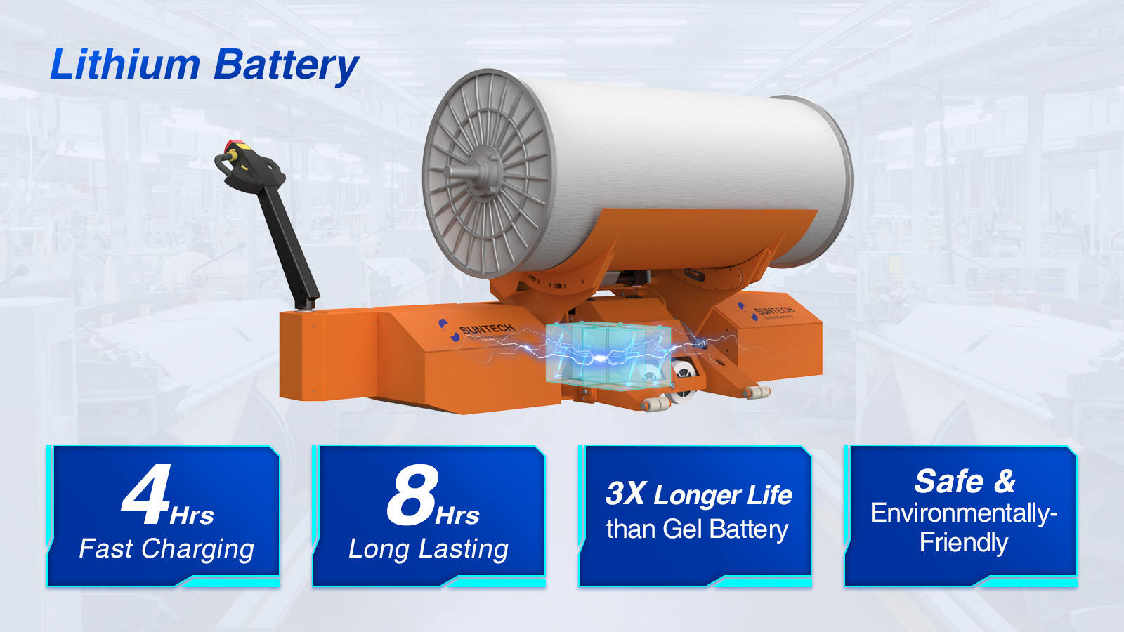 Electric Warp Beam Trolley use Lithium Battery