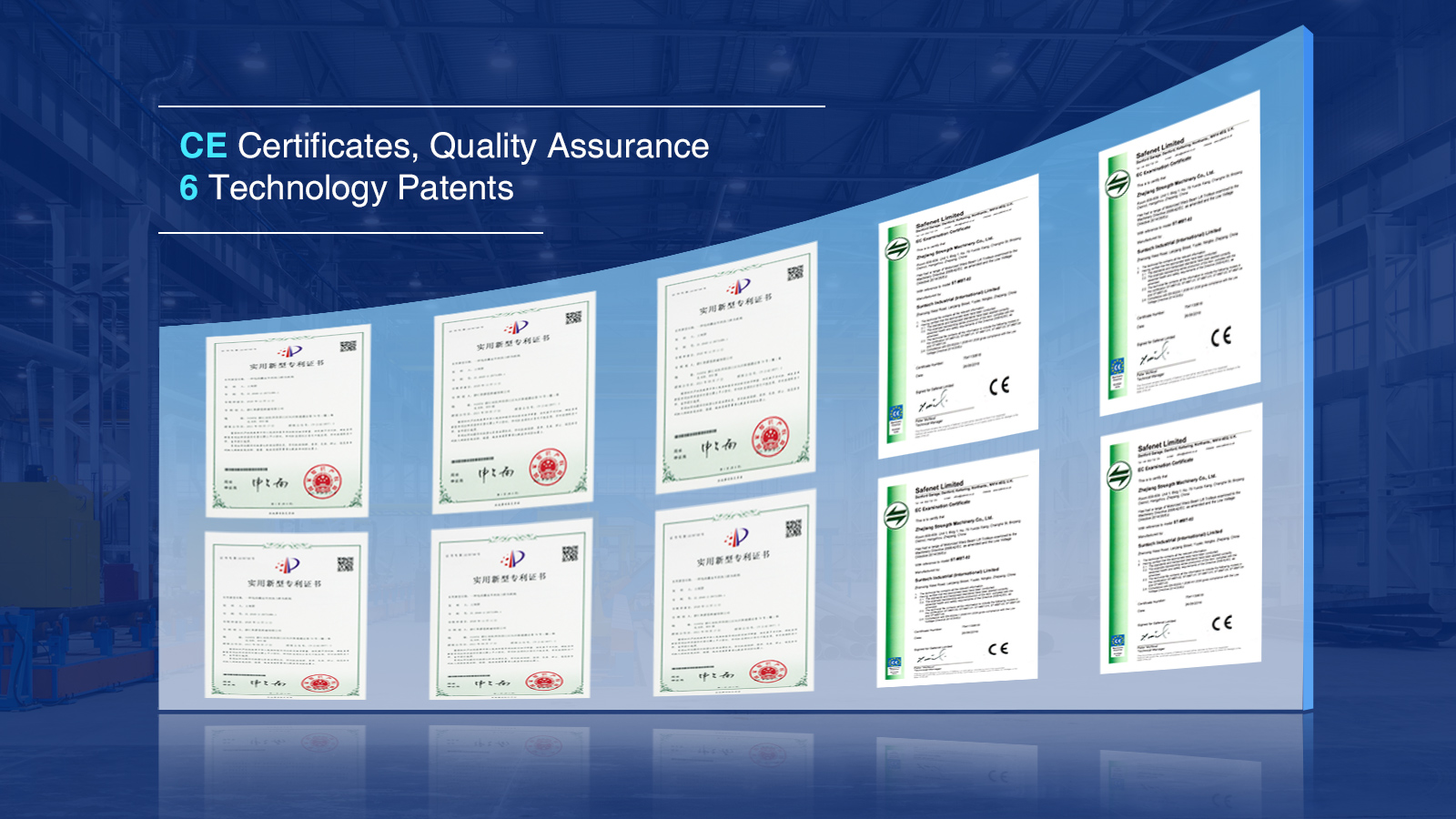CE Certificates, Quality Assurance Technology Patents