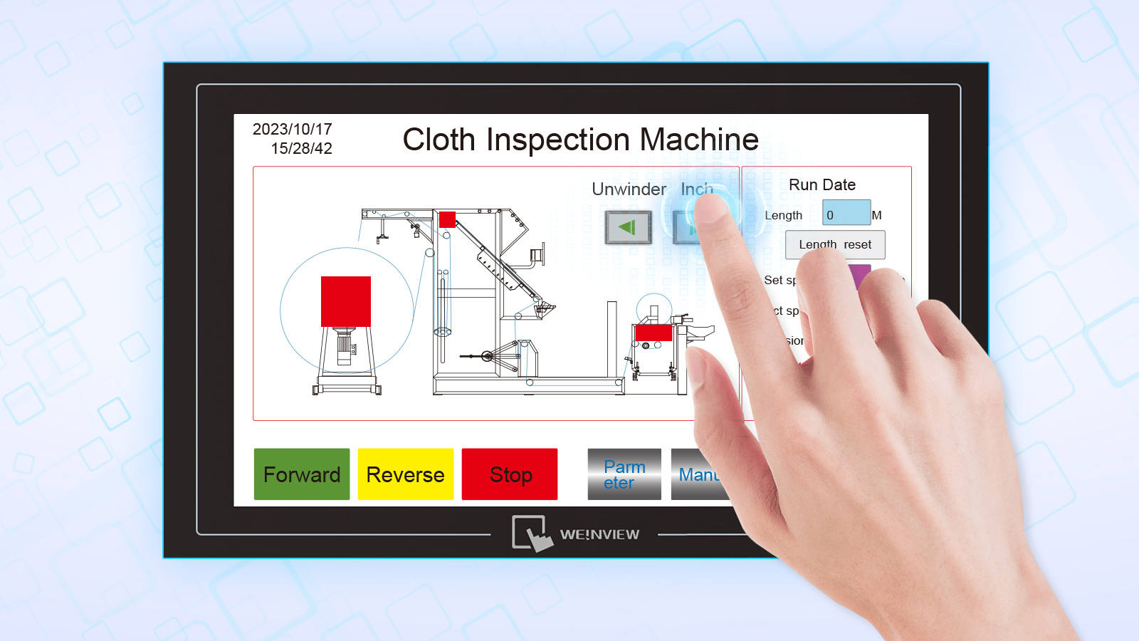 fabric batching machine with PLC Control for Touch Screen