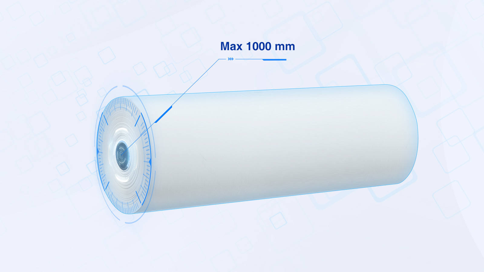 Maximum Cloth Roll Diameter at 1000 mm