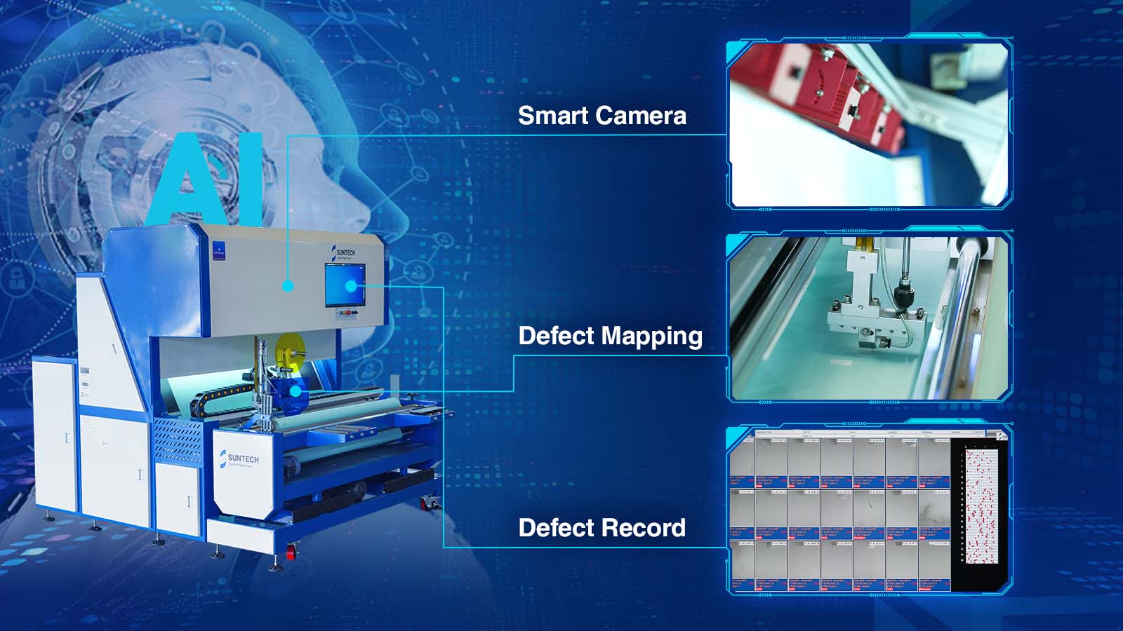 AI visual inspection machine details display