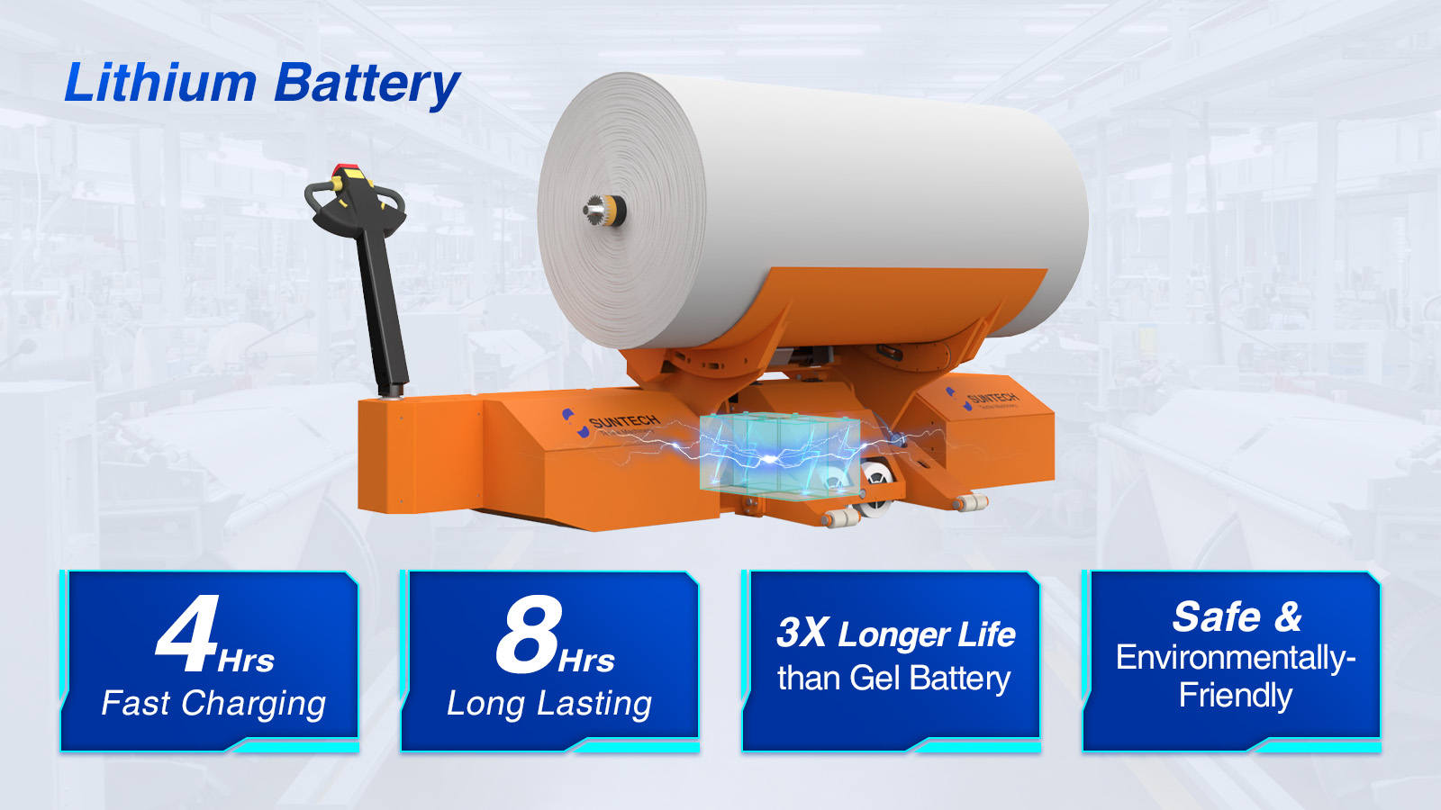 Electric Warp Beam Carrier ues lithium battery