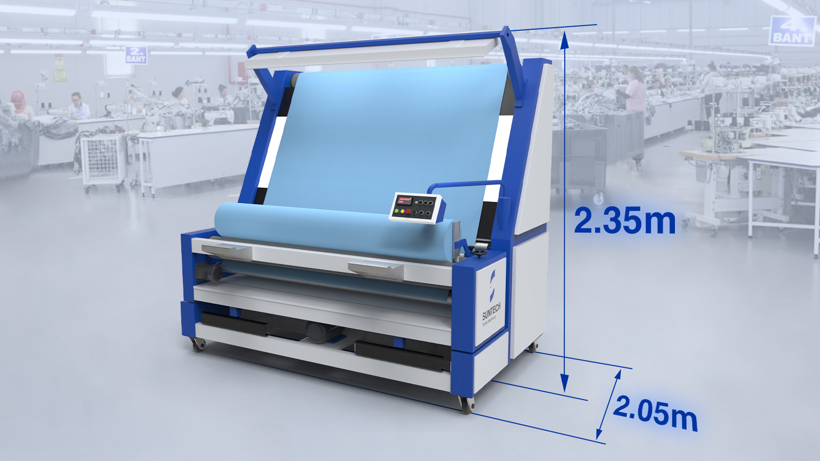 Compact design of the woven fabric inspection machine