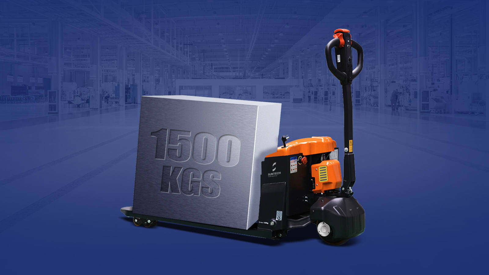 Semi-Electric Pallet Truck Compact & Light Structure, Maximum Carrying Capacity up to 1500kgs