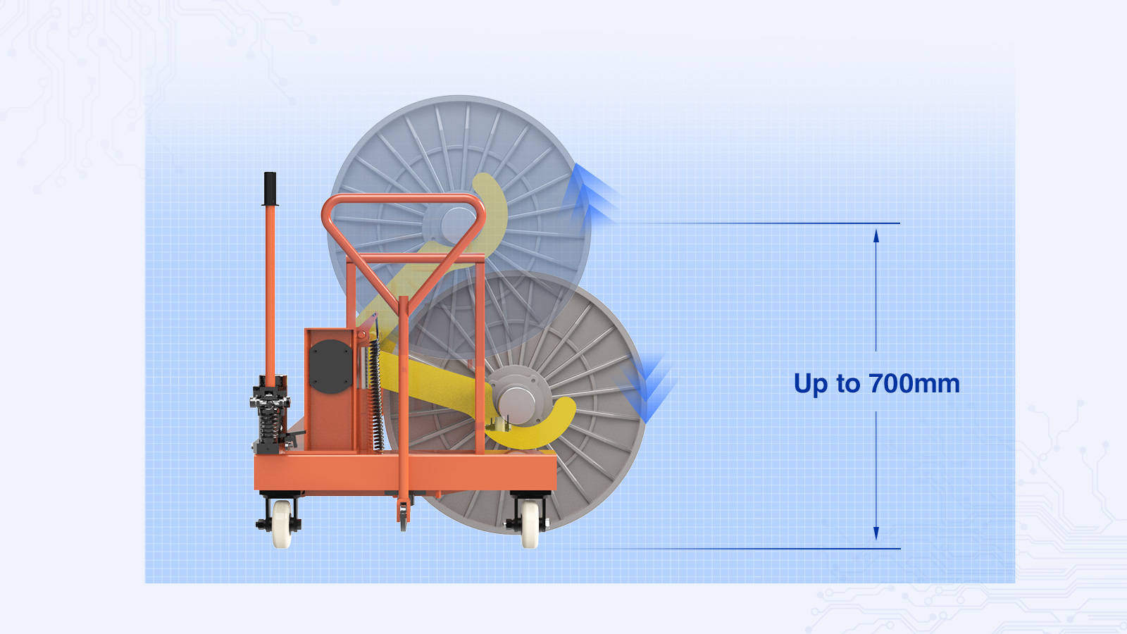 Warp Beam Lift Trolley Maximum Lifting Height Up to 700 mm