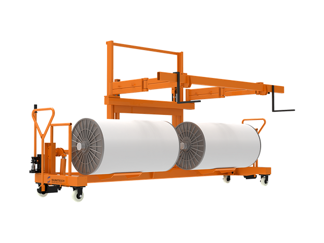 Hydraulic Twin Warp Beam Lift Trolley With Harness Mounting Device