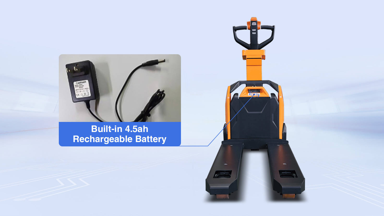 Electric Pallet Truck Built-in 4.5ah Rechargeable Battery | Disassemble Free