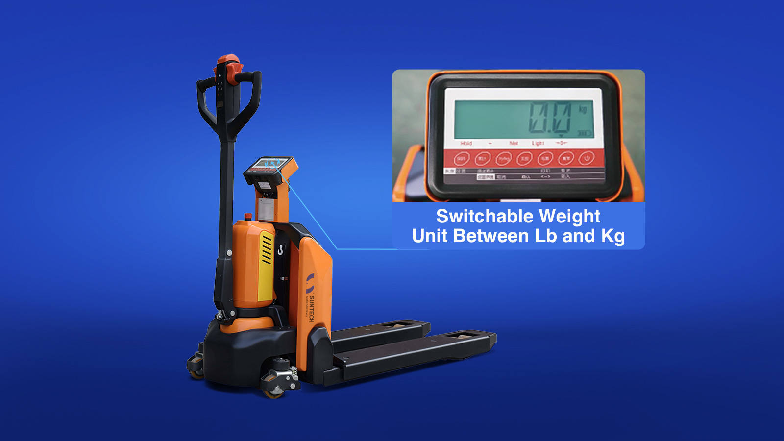 Electric Pallet Truck Switchable Weight Unit Between Lb and Kg | Meeting Different Needs