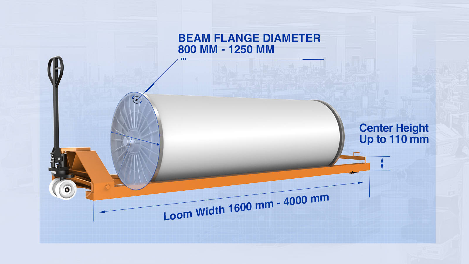 Hydraulic Warp Beam Low Lift Carrier Core parameters