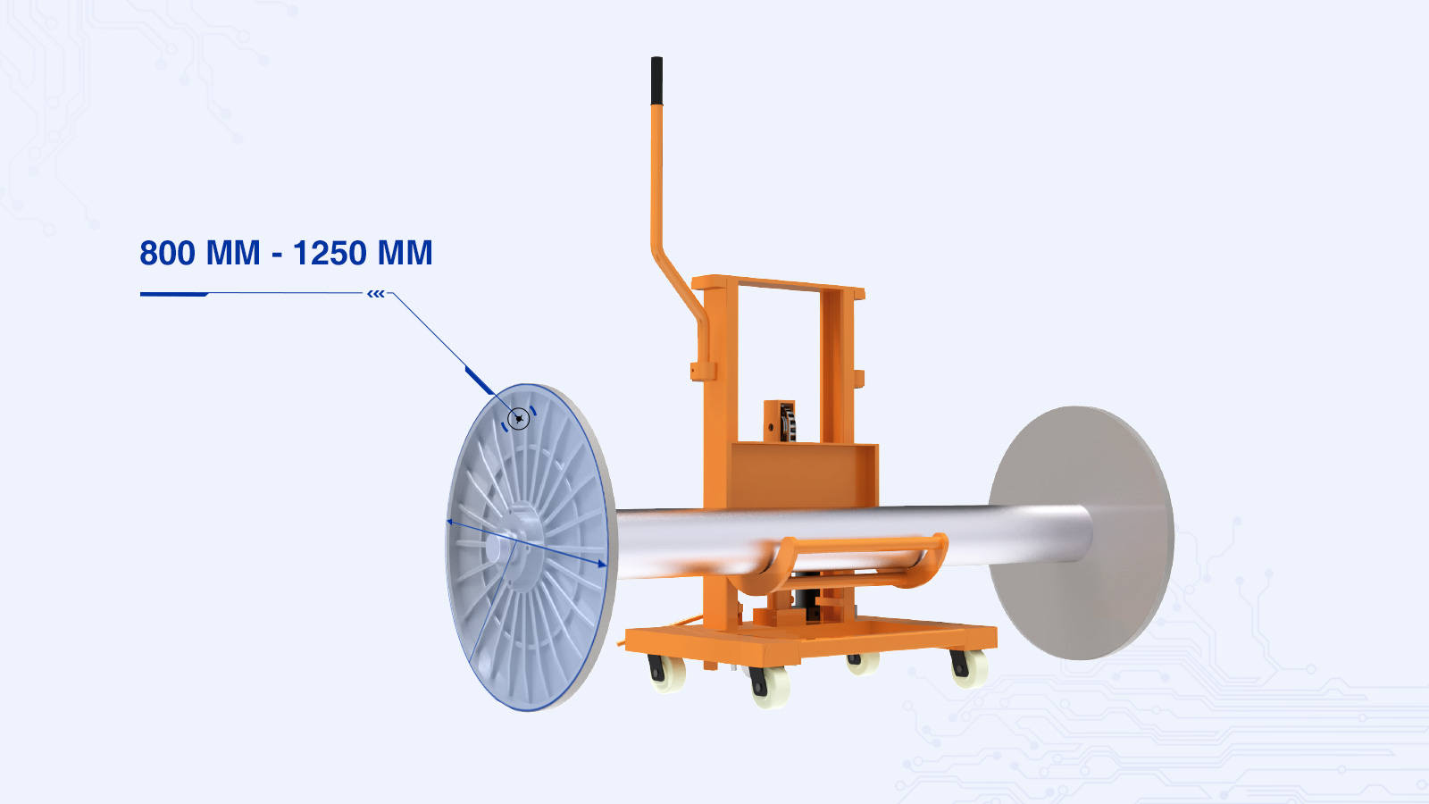 Warp Beam Transport Trolley Beam Flange Diameter 800 mm - 1250 mm