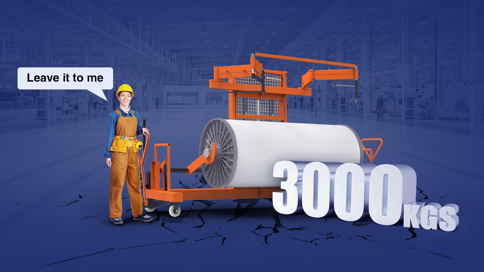 Warp Beam Lift Trolley capacity 3000 kgs